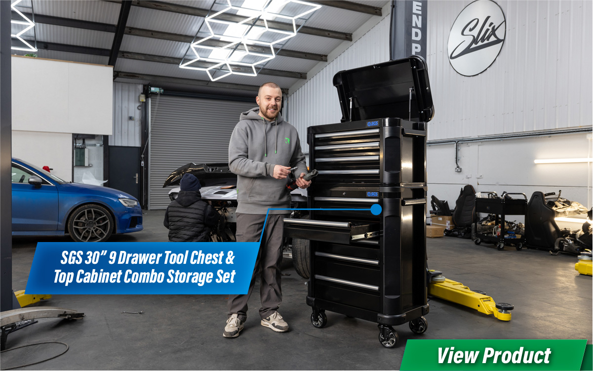 SGS 30in 9 Drawer Tool Chest & Top Cabinet Combo Storage Set