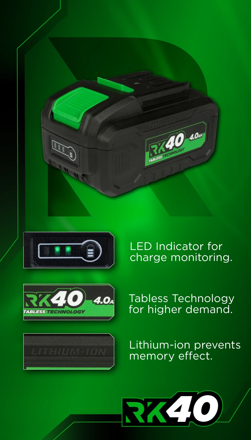 Rikä RK40 40V Tabless 4.0Ah Battery