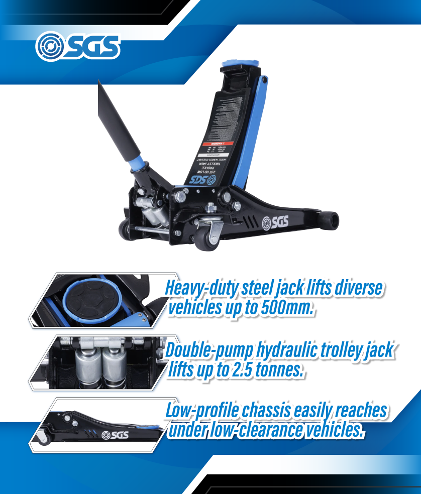 SGS 2.5 Tonne Heavy Duty Low Profile Trolley Jack