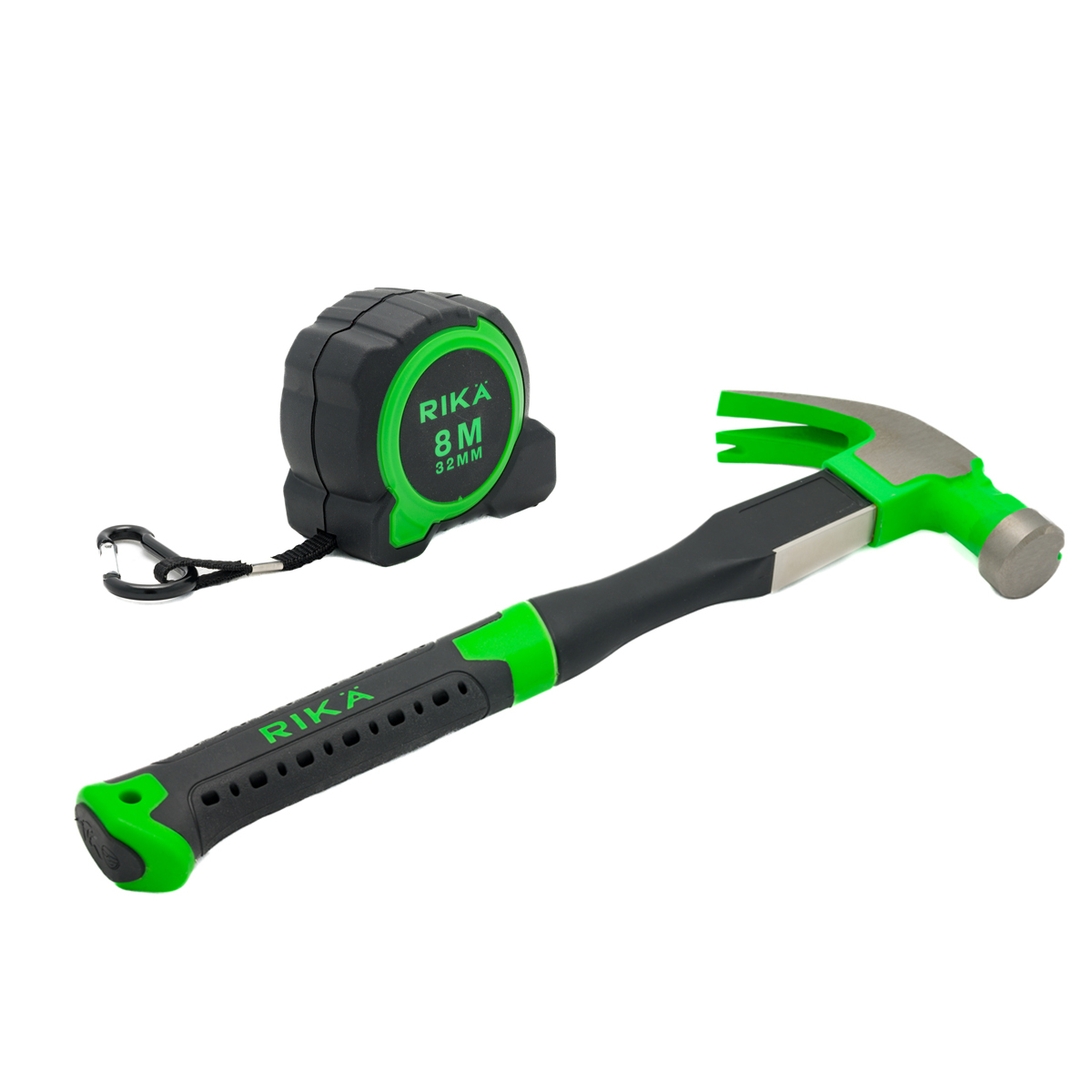 RIKÄ 16oz Maxigrip Hammer 5m/8m Tape Measure 2pc Set