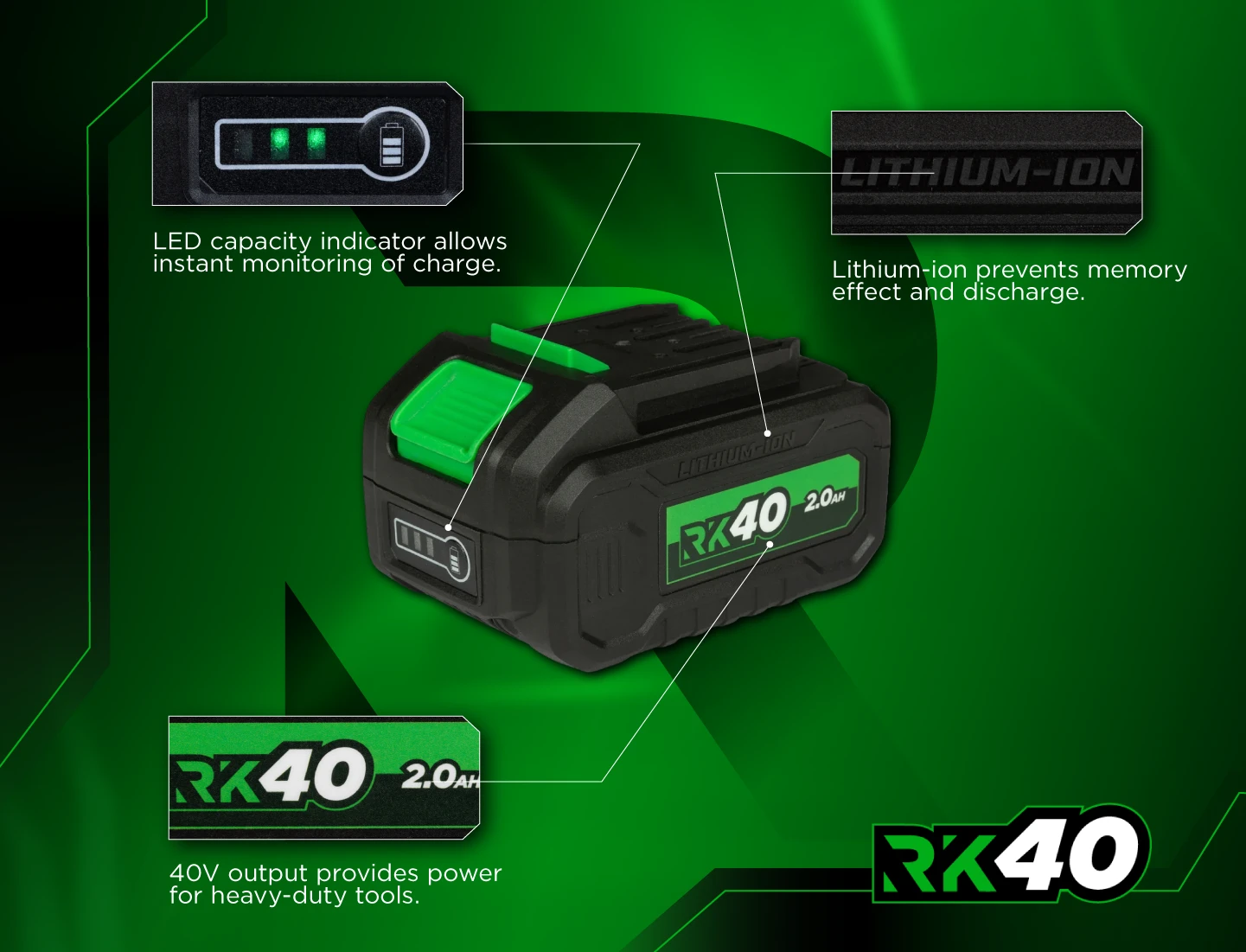 Rikä RK40 40V 2.0Ah Battery