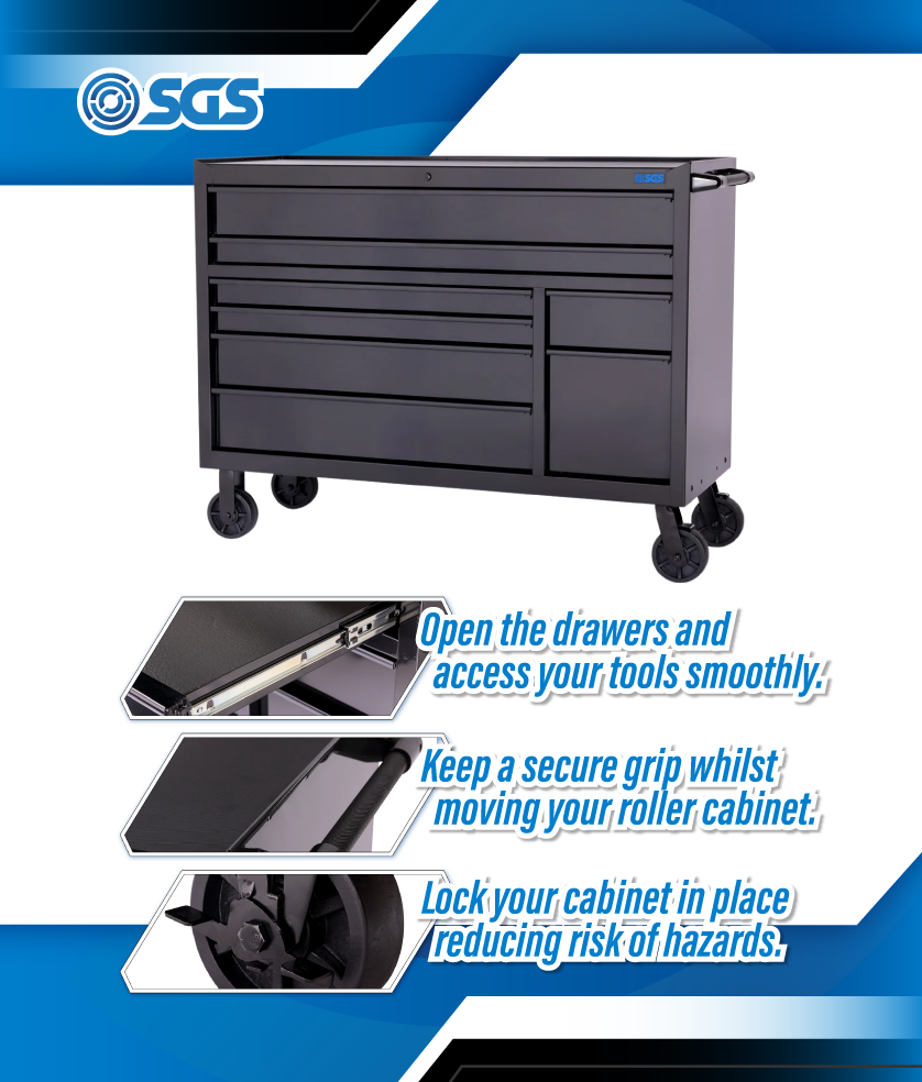 SGS 56in Roller Cabinet (56B Series) - Black
