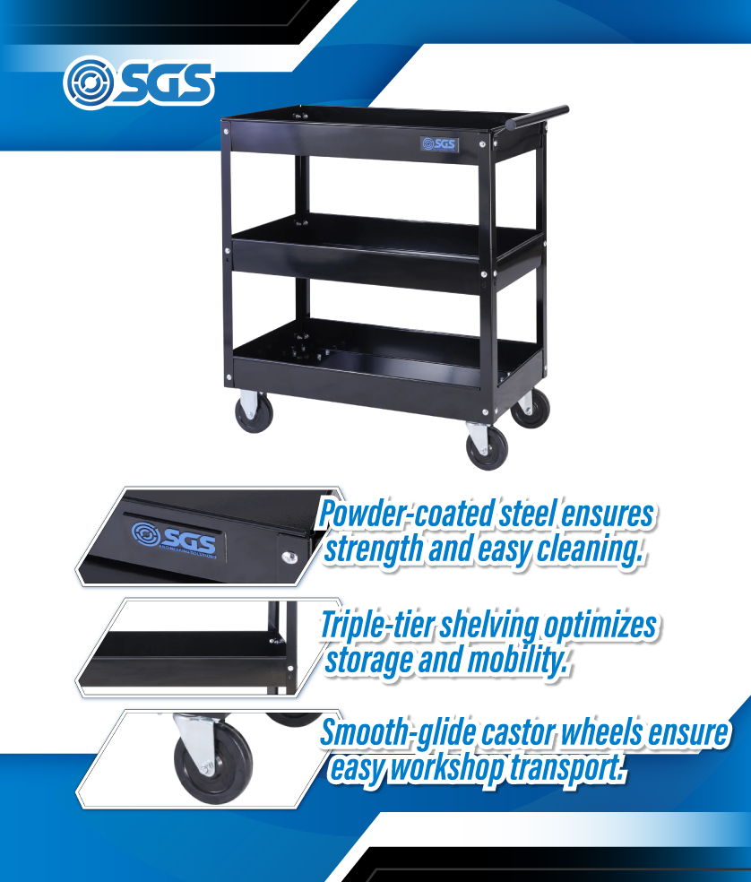 SGS 28in Service Garage Trolley Cart | Black