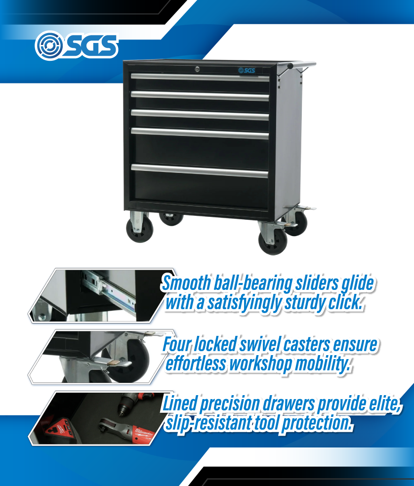 SGS 26in Roller 5 Drawer Tool Cabinet