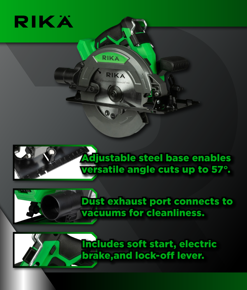 Rikä RK40 40V 185mm Cordless Circular Saw | Brushless Motor | Body Only