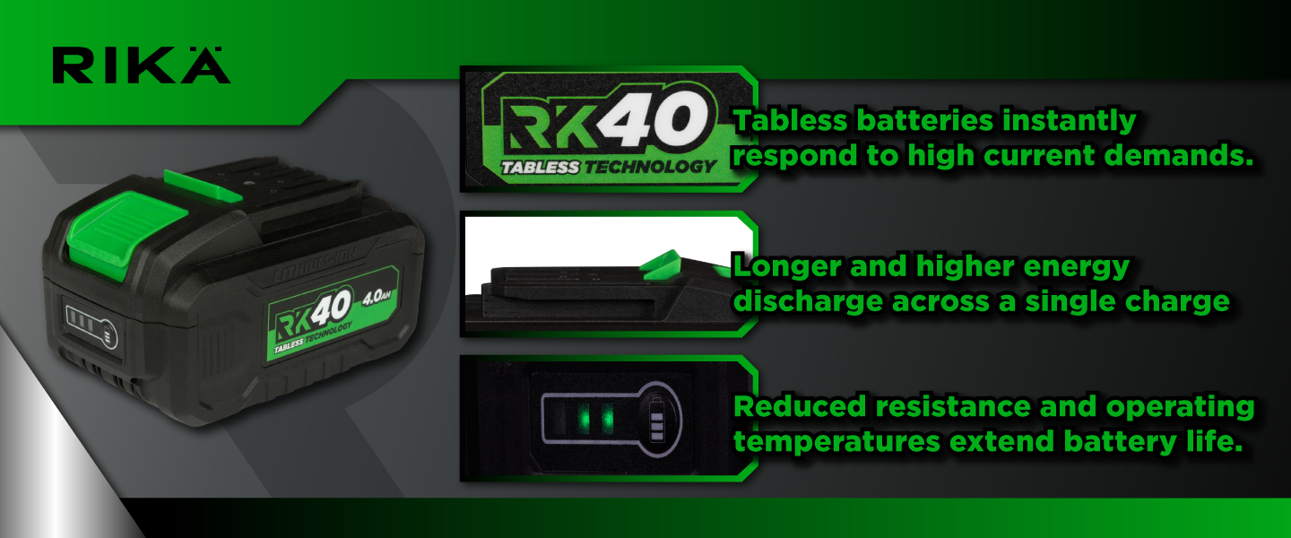 Rikä RK40 40V Tabless 4.0Ah Battery