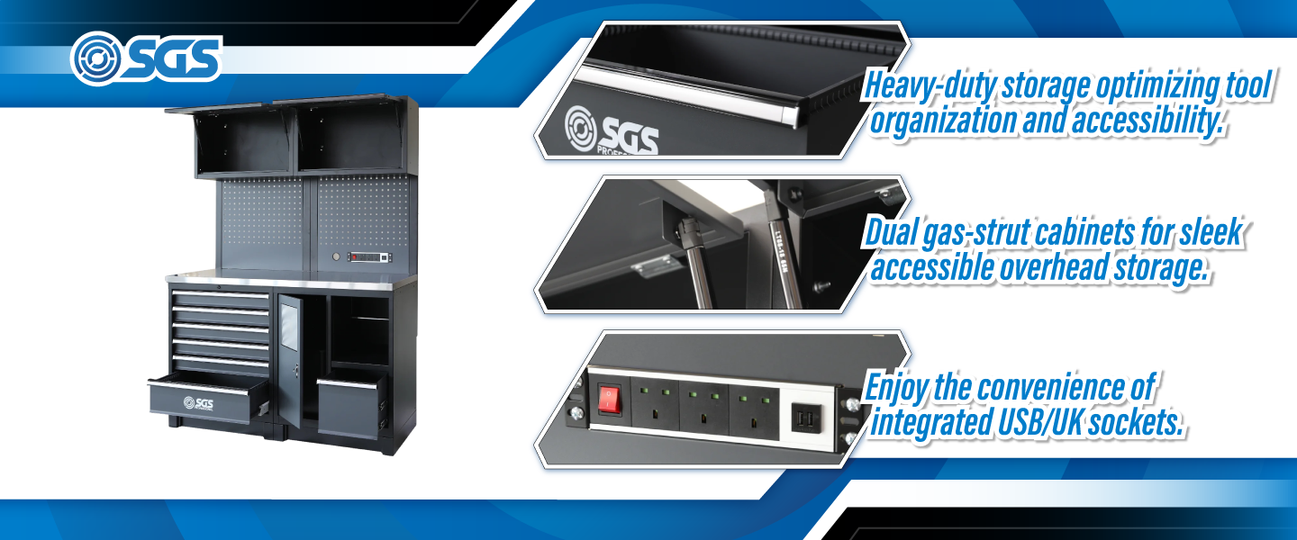 SGS Pro 6 Pc Heavy Duty Storage System with Powerstrip | Bin Unit