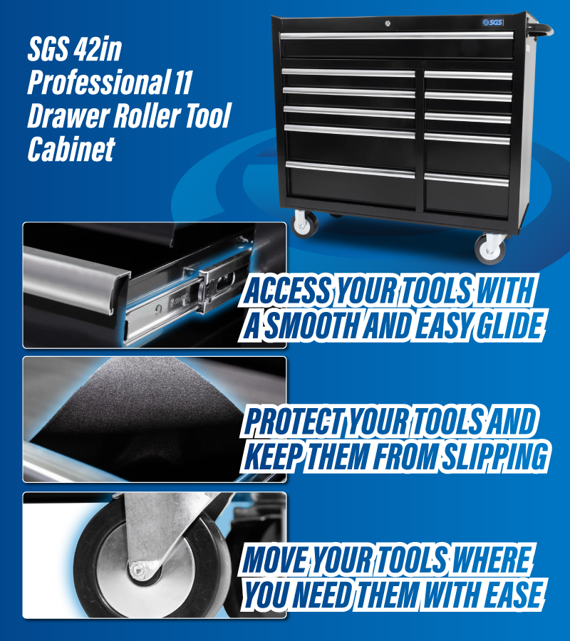 SGS 42in 11-Drawer Professional Mobile Tool Cabinet