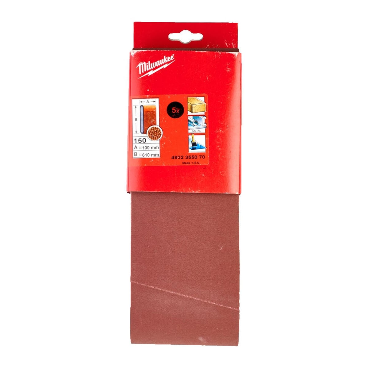 Milwaukee Sanding Belts For Belt Sanders 100 x 610 mm - 5pc-100 x 610 mm GR150