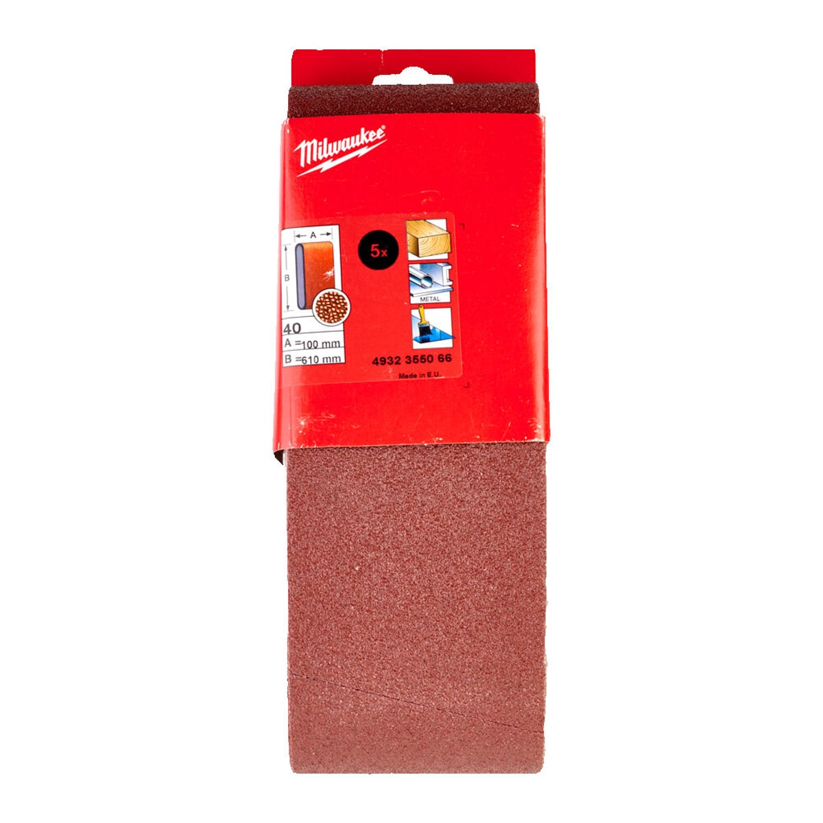 Milwaukee Sanding Belts For Belt Sanders 100 x 610 mm - 5pc-100 x 610 mm GR40