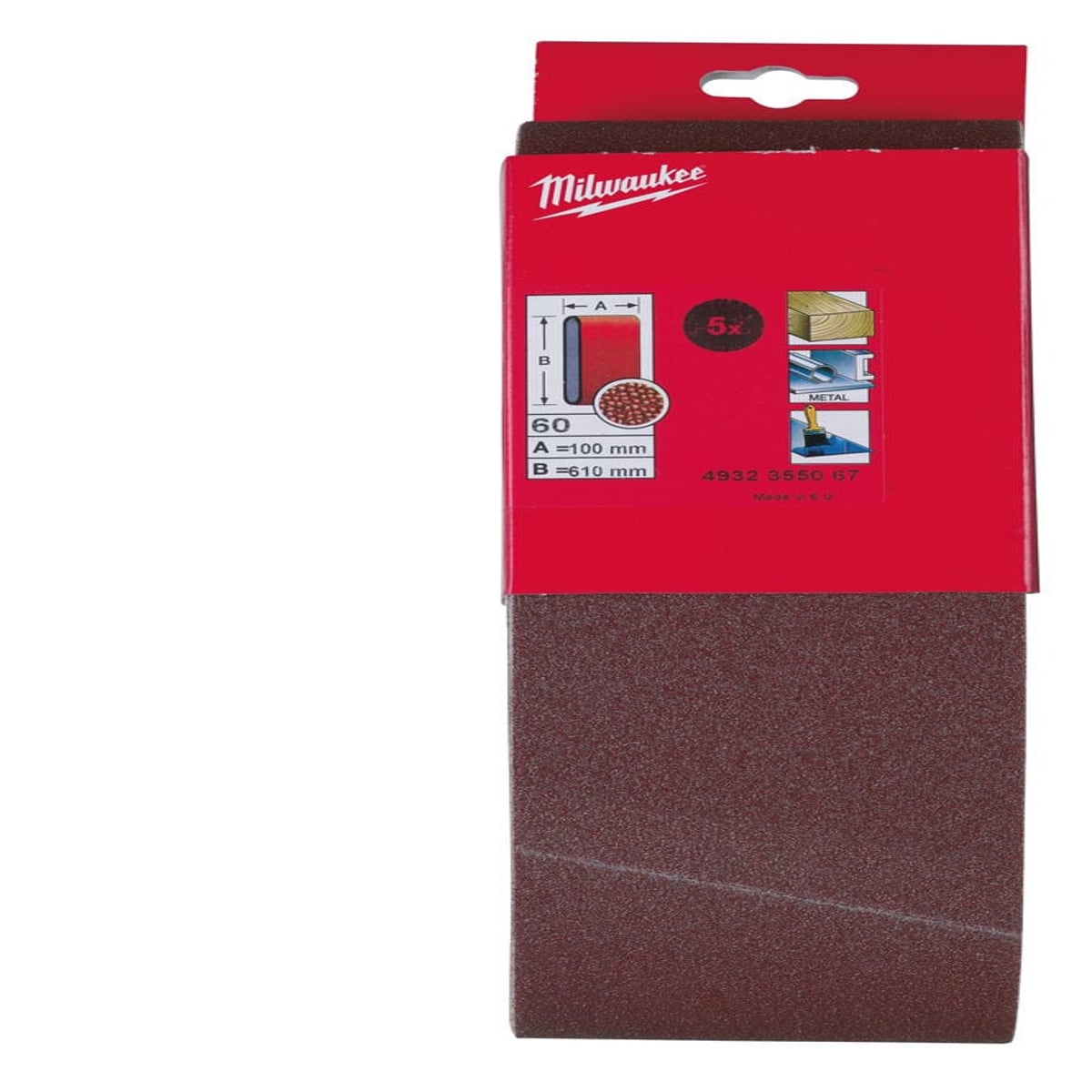 Milwaukee Sanding Belts For Belt Sanders 100 x 610 mm - 5pc-100 x 610 mm GR60