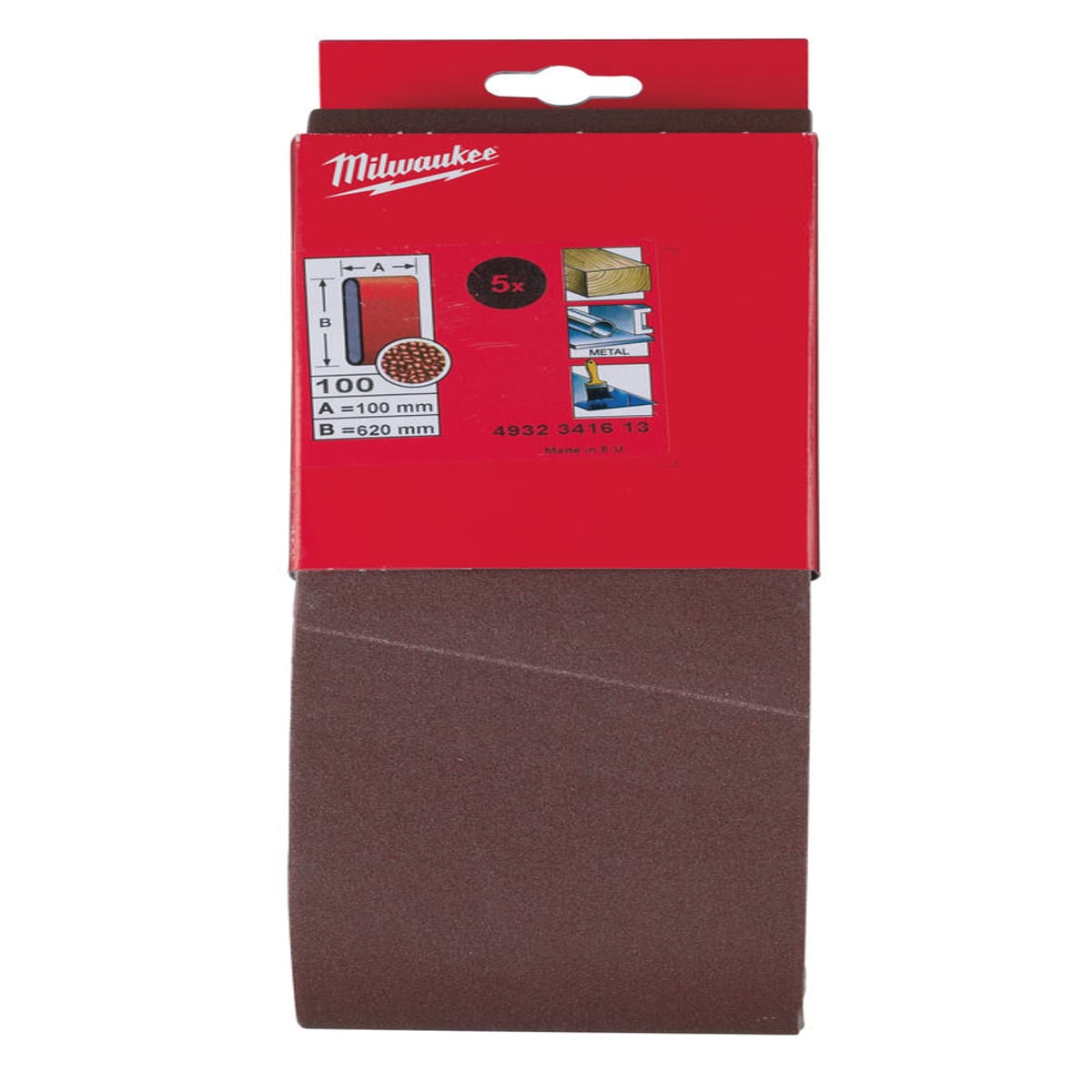 Milwaukee Sanding Belts For Belt Sanders 100 x 620 mm - 5pc-100 x 620 mm GR100