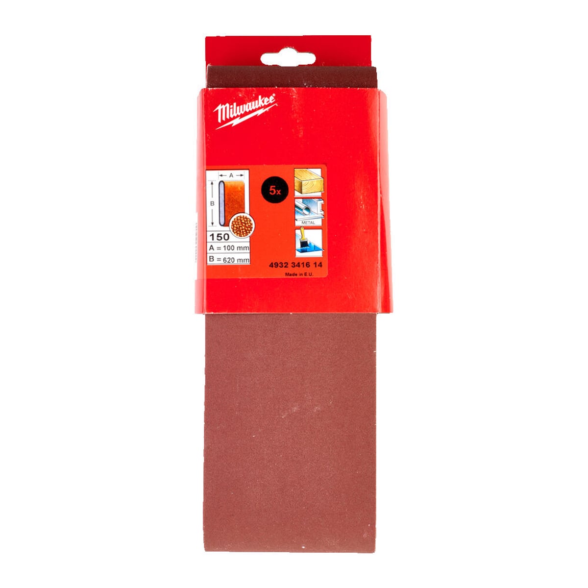 Milwaukee Sanding Belts For Belt Sanders 100 x 620 mm - 5pc-100 x 620 mm GR150