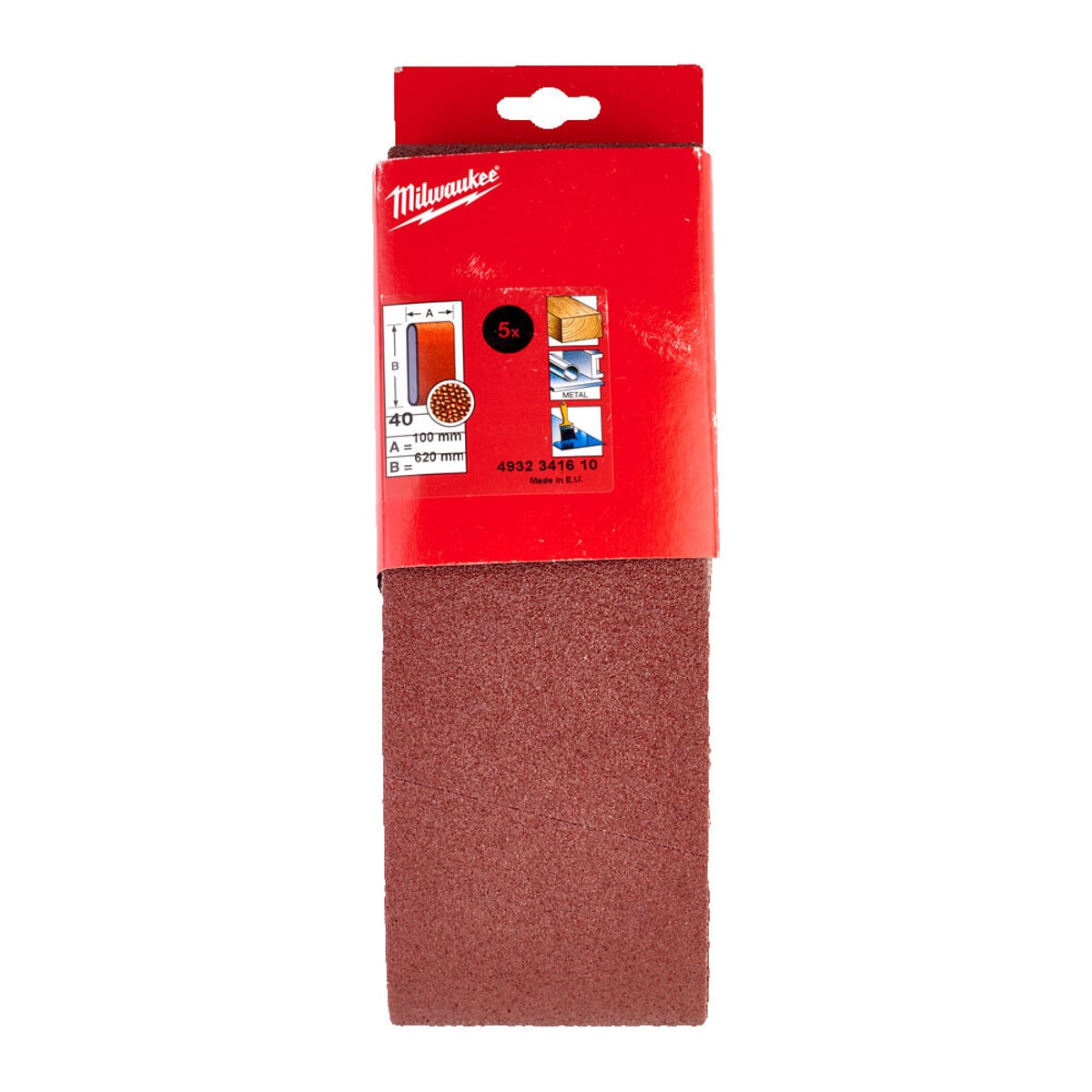 Milwaukee Sanding Belts For Belt Sanders 100 x 620 mm - 5pc-100 x 620 mm GR40