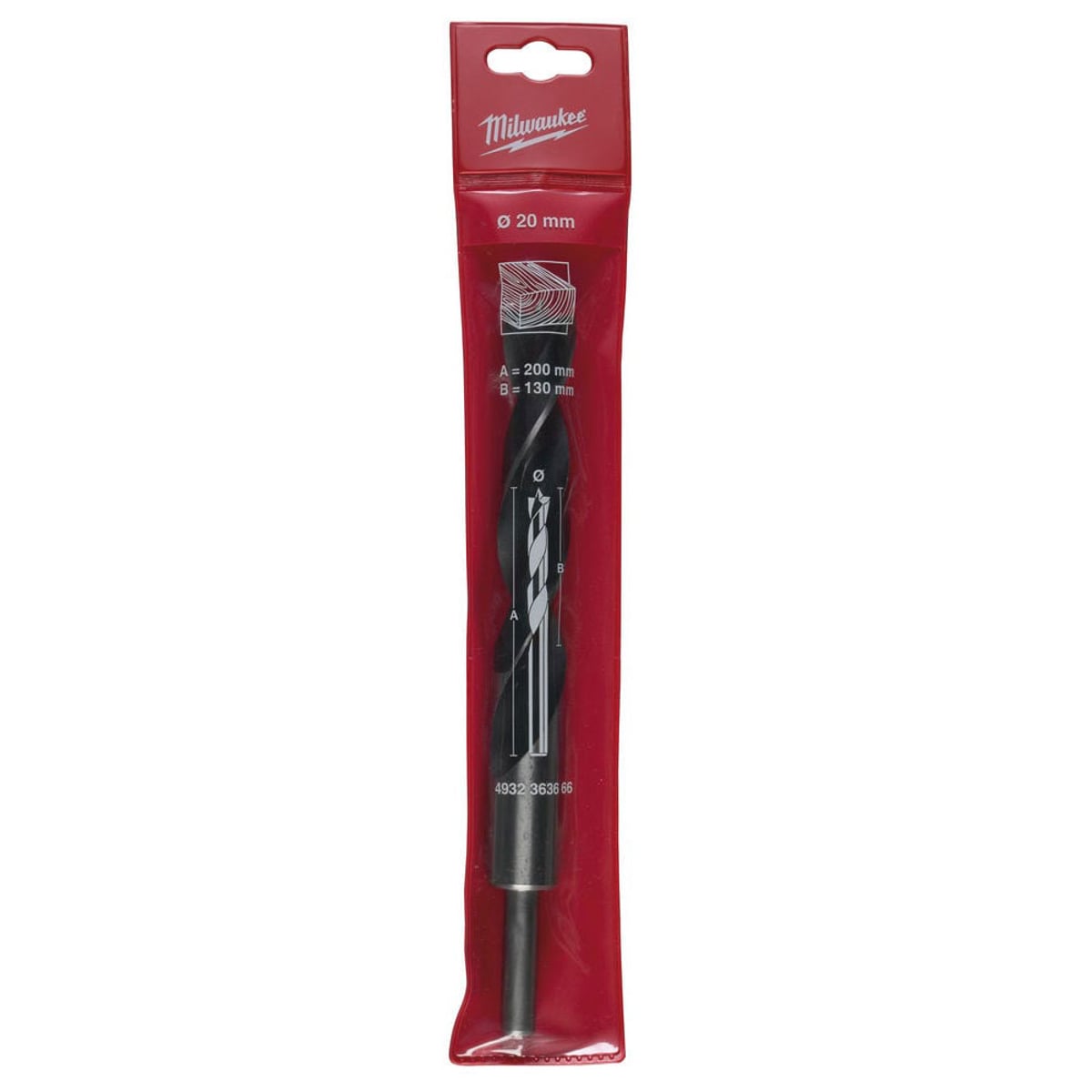 Milwaukee 4932363666 Brad Point Drill Bit-20mm x 200mm - 1pc