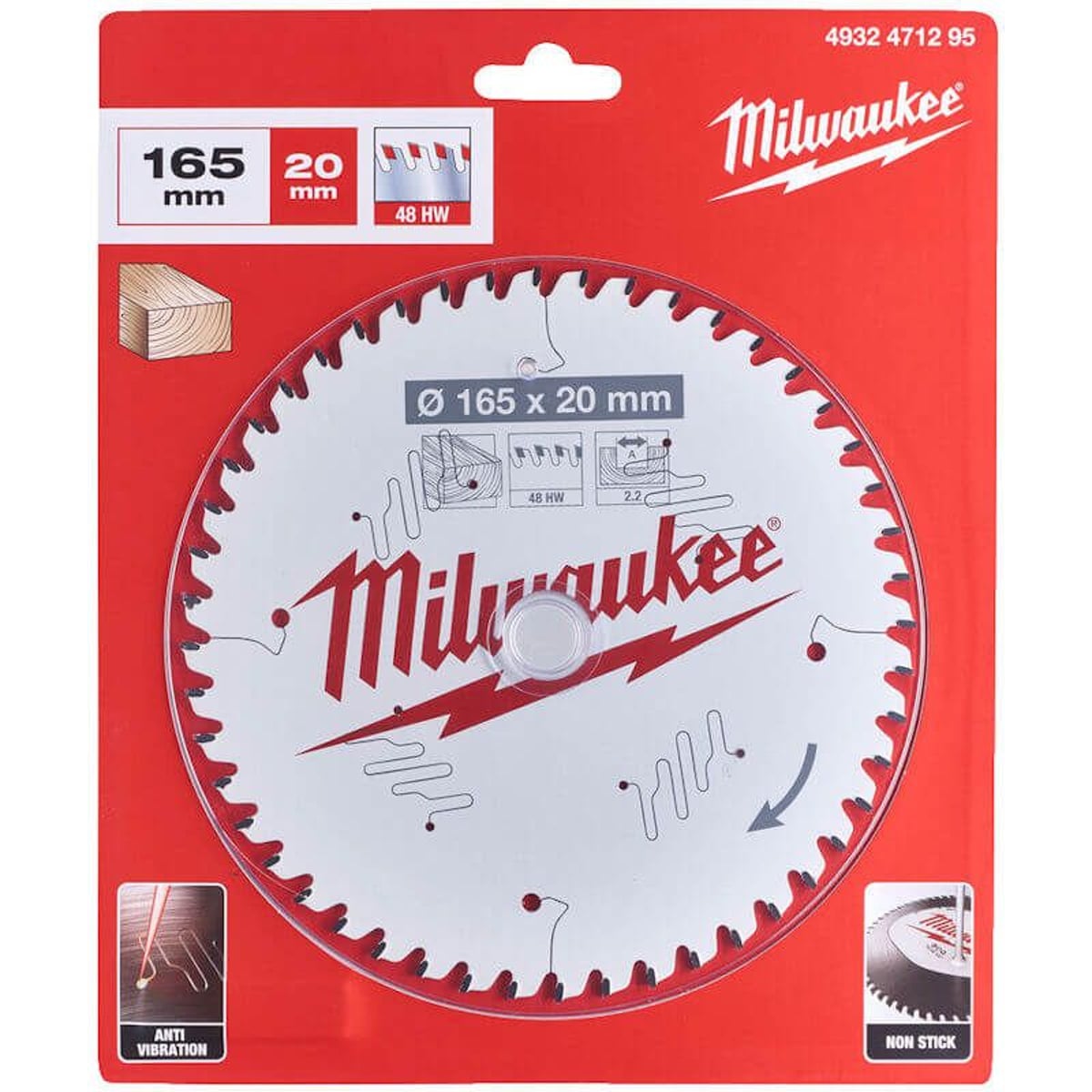 Milwaukee CSB P W 165 X 20 X 2.2 X 48ATB Circular Saw Blade