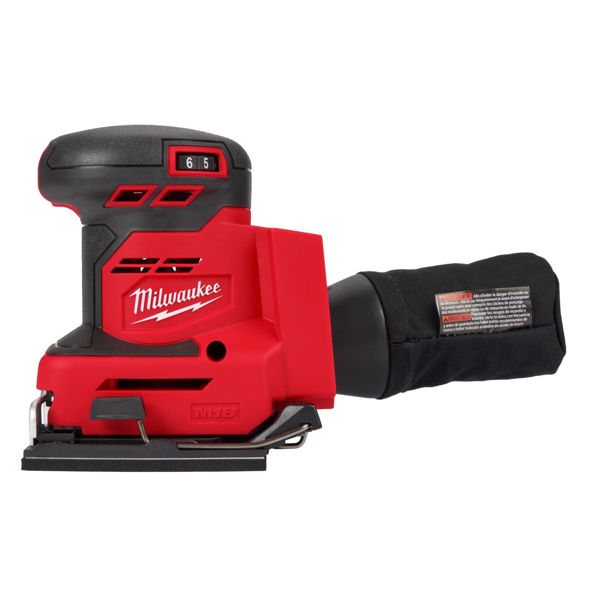 Milwaukee M18BQSS-0 18V Quarter Sheet Sander - Body Only with Free Bag