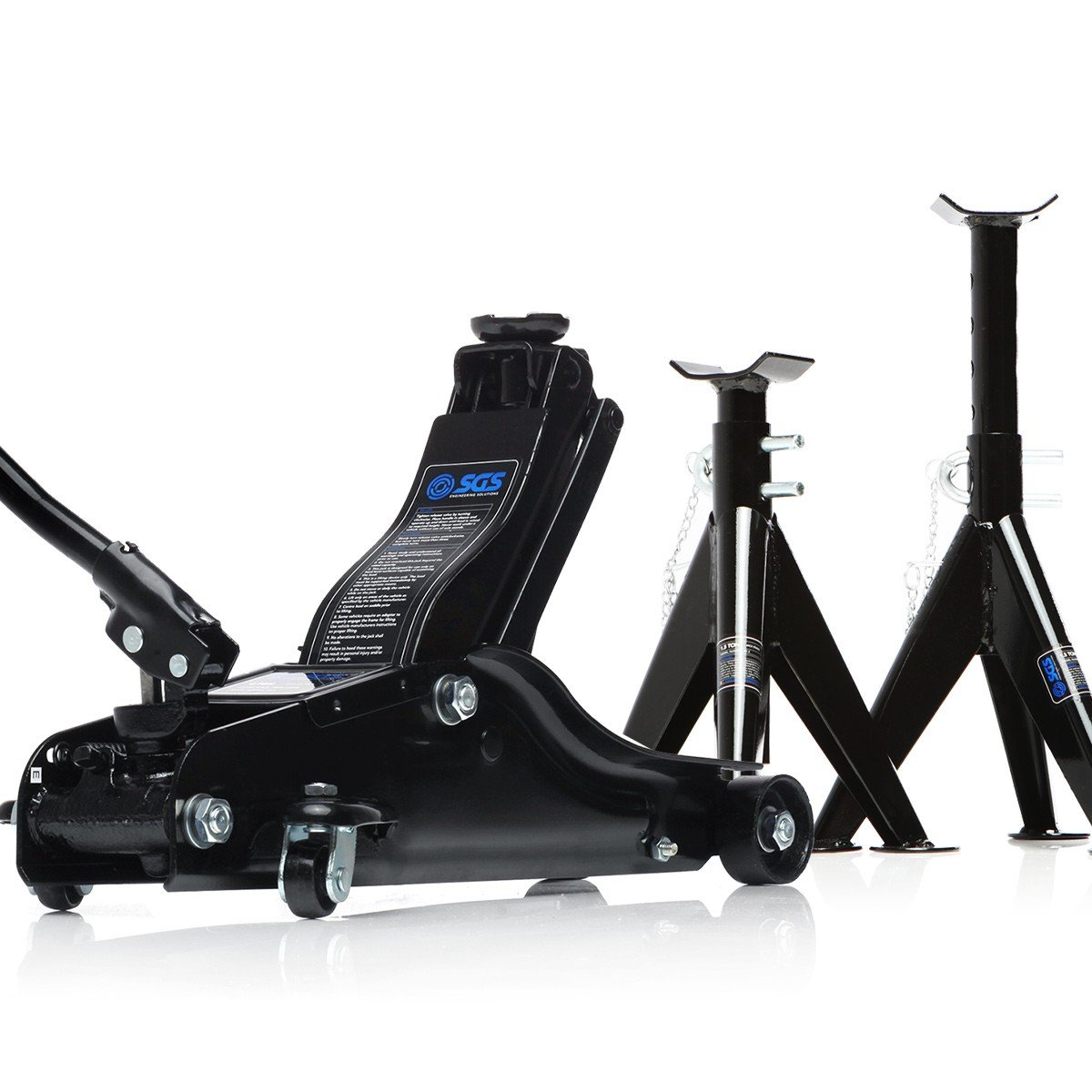 2-Ton Low Profile Trolley Jack & 3-Ton Axle Stand Set – Hydraulic Lift For Garage Workshop 7 thumbnail image