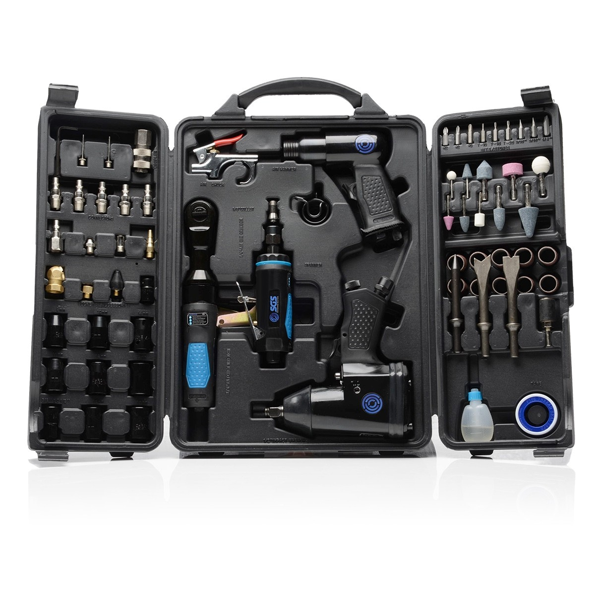 DYNAMIC POWER 50-Piece Air Tool Kit – 1/2" Impact Wrench, Ratchet, Air Hammer & Chisels