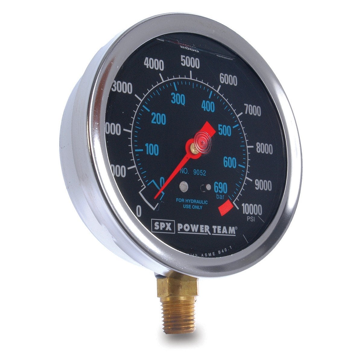 Power Team 9053E Gauge 100mm 0-700bar / 0-5 ton 1/4npt Sst Cl 1