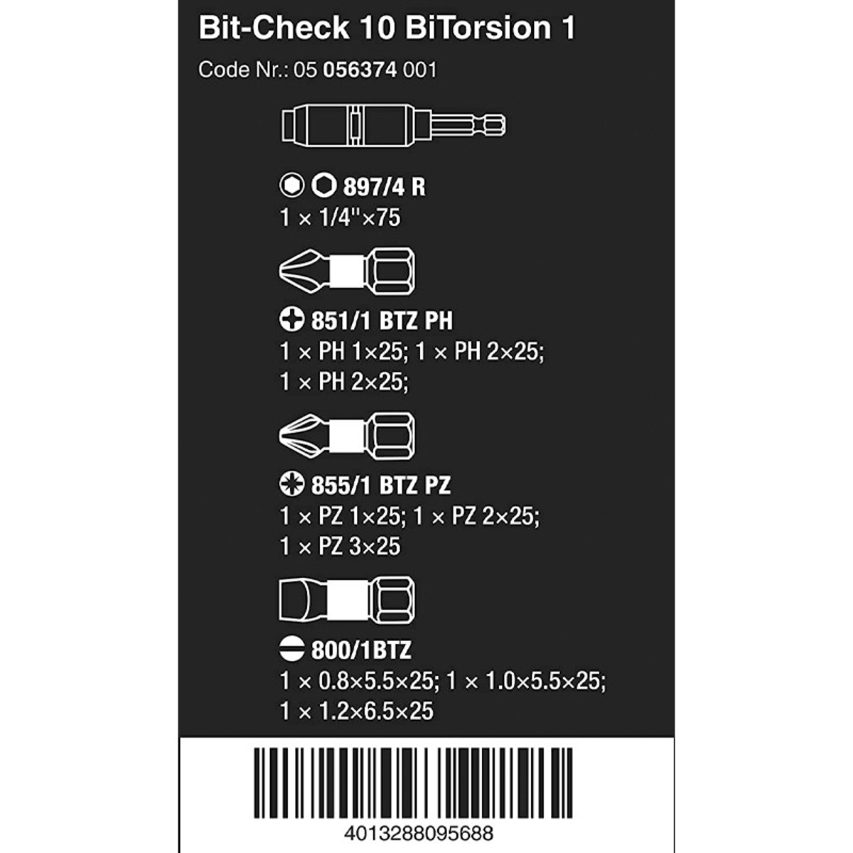 Wera BIT-Check 10 Universal 5 SB Bits Assortment - 10-Piece Screwdriver Bit Set For DIY & Professional Use - View #9