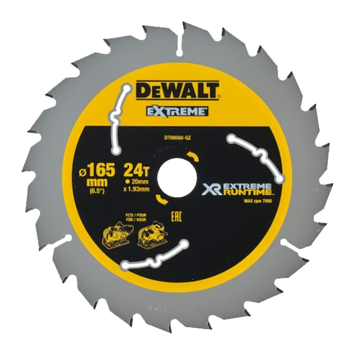 DeWalt Xtreme Runtime 165mm x 20mm 24T CSB