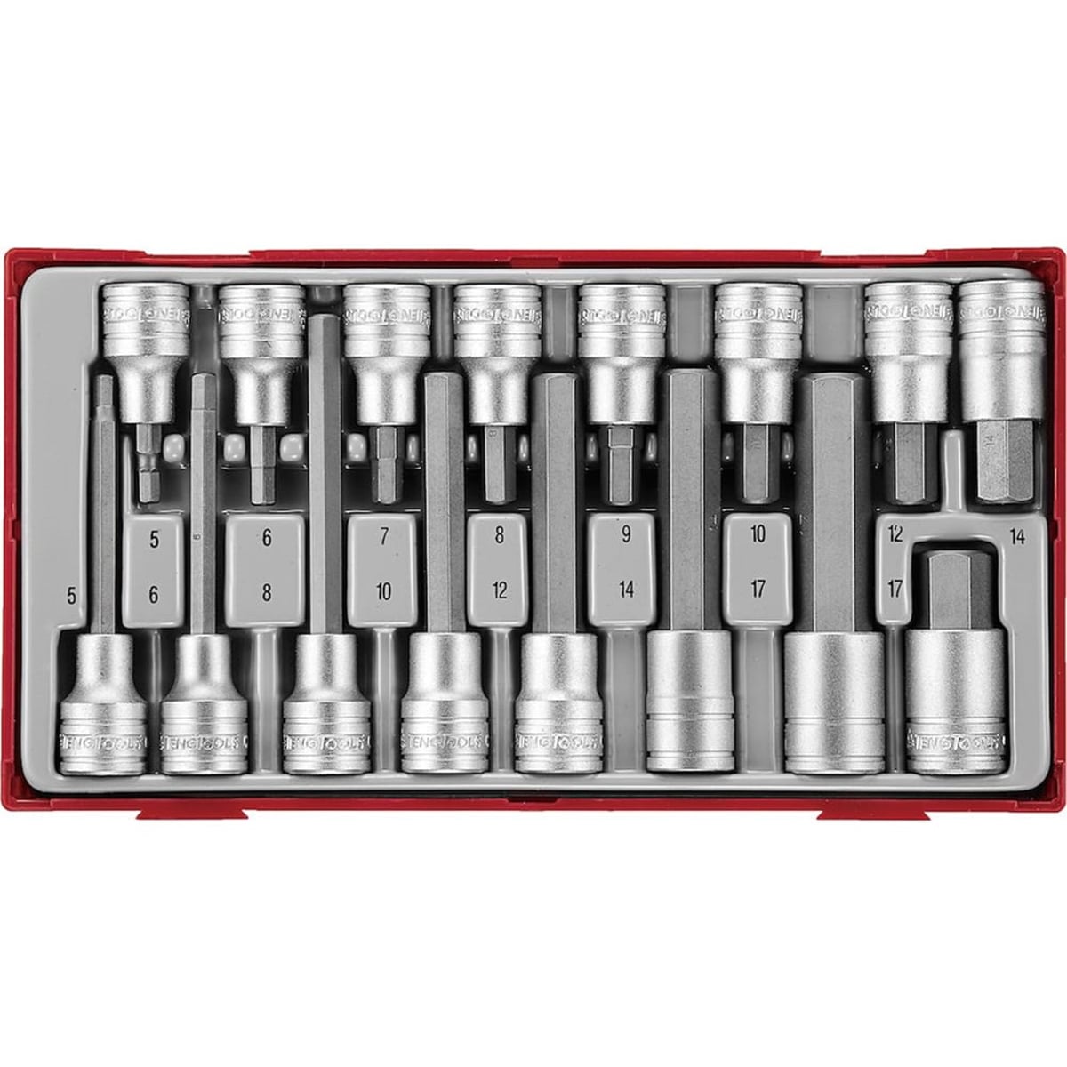 Teng Tools 1/2in Hex Bit Socket Set TT1 16 Pieces