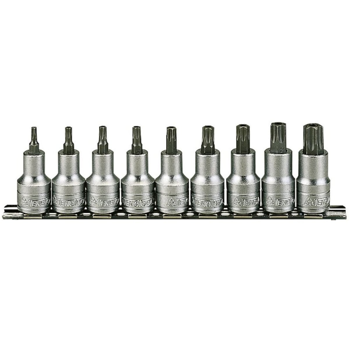 Teng Tools 1/2in TX Bit Socket Clip Rail Set 9 Pieces