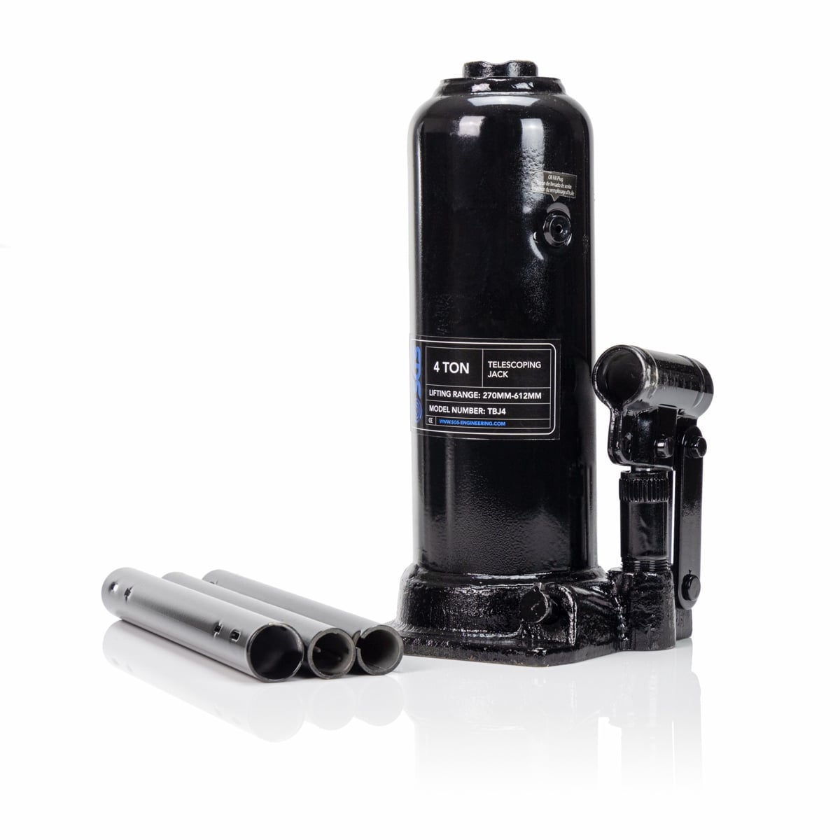 SGS 4 Tonne Telescopic High Lift Bottle Jack - 345mm Stroke