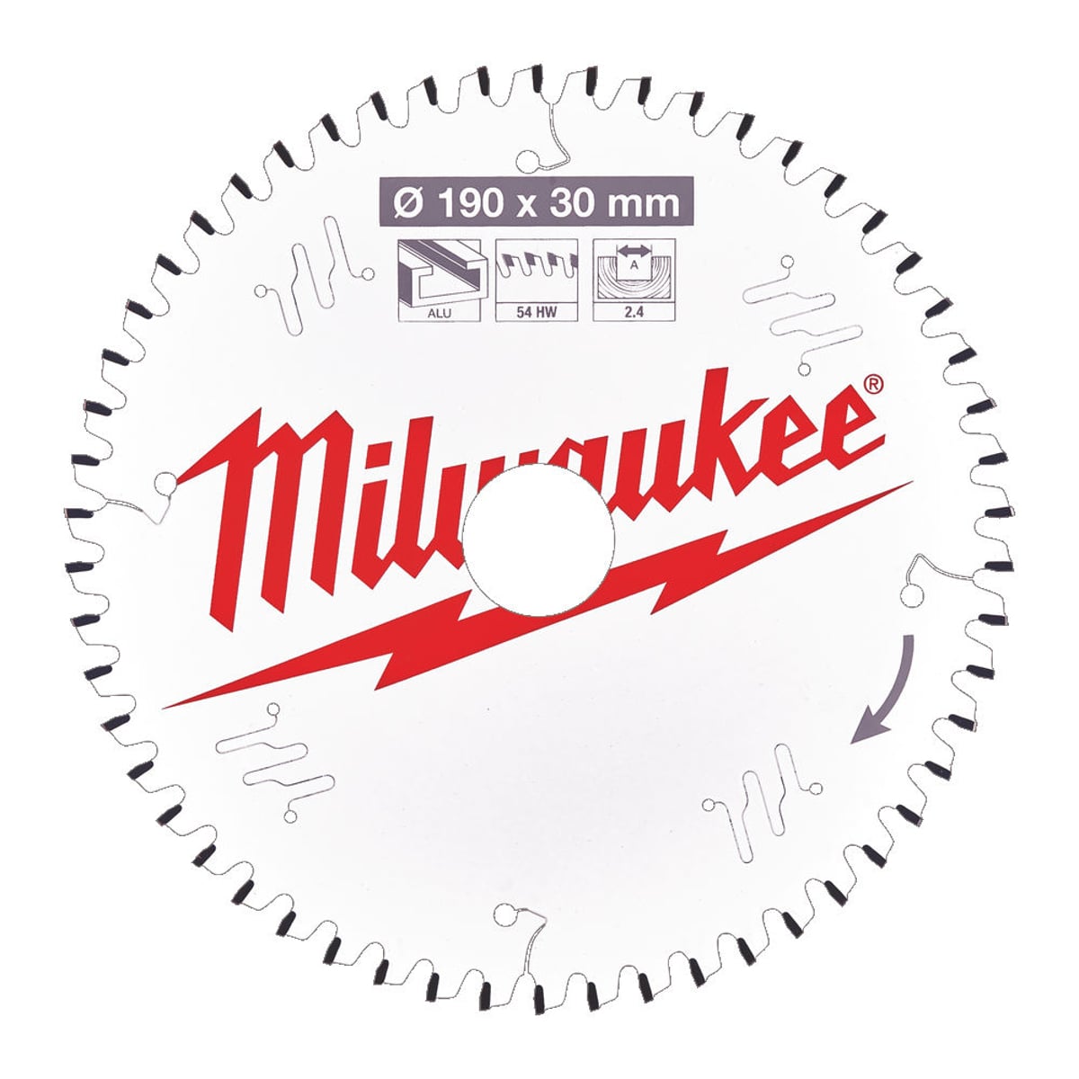 Milwaukee CSB ALU 190 X 30 X 2.4 X 54TF Circular Saw Blade