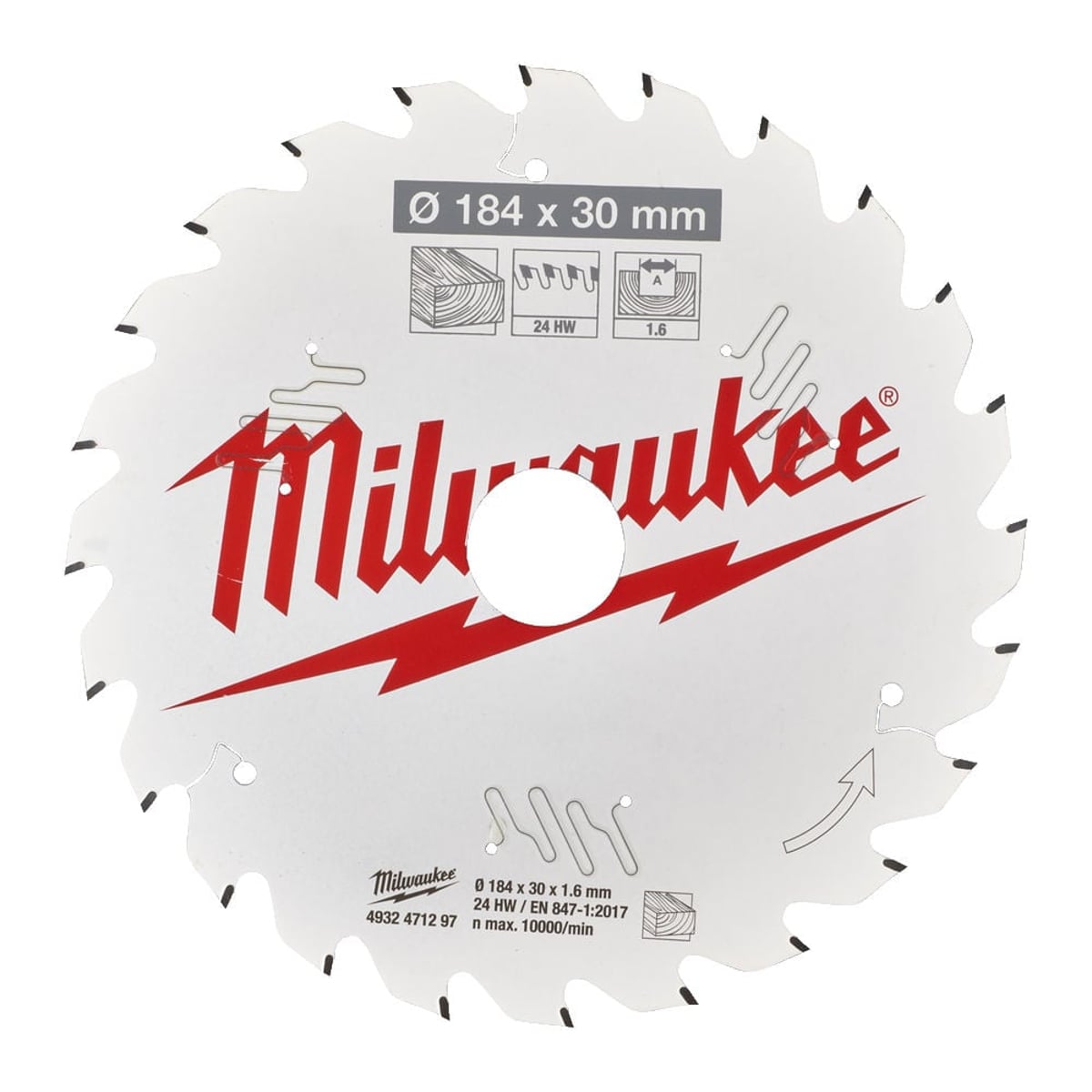 Milwaukee 180 X 30 X 24T 1.6mm Thin Circular Saw Blade