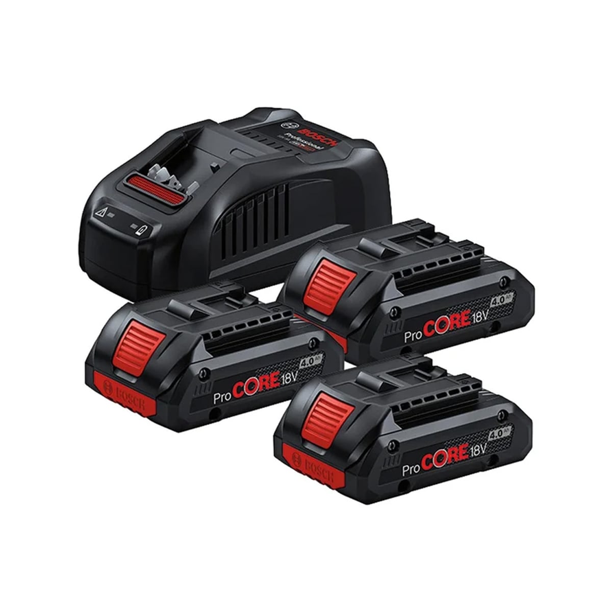 Bosch 0615990N2E 3 X 4Ah procore Batteries + GAL 1880 CV Charger