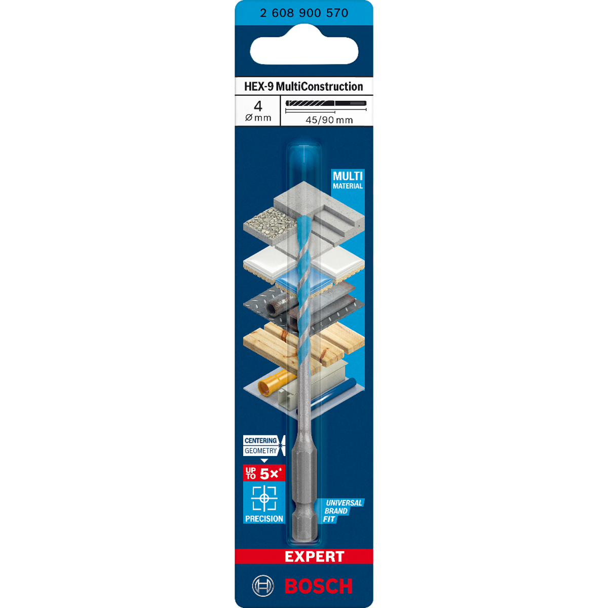 Bosch Expert MultiConstruction HEX-9 Drill Bit 4 x 45 x 90 mm 2608900570