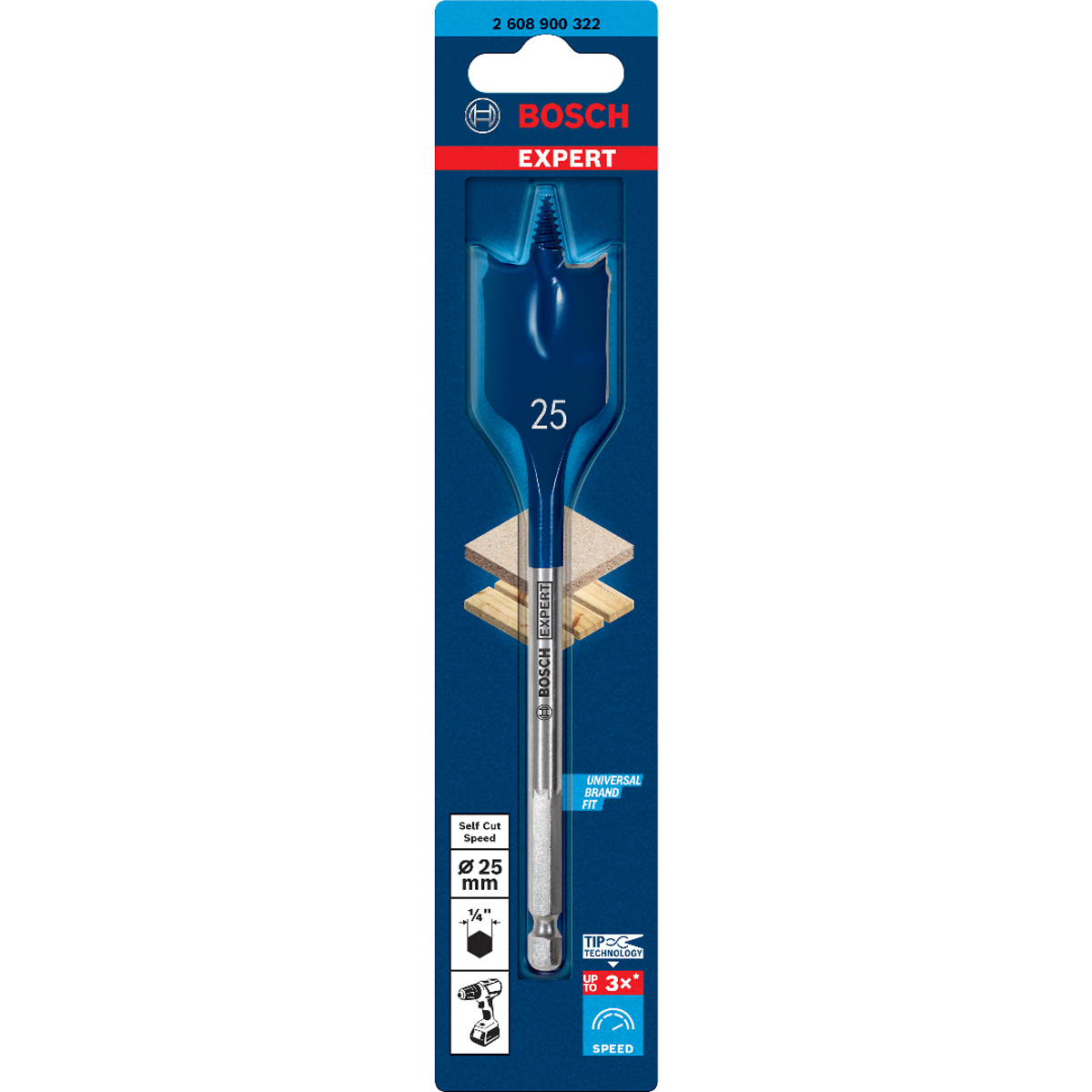 Bosch Expert SelfCut Speed Spade Drill Bit 25 x 152 mm 2608900322
