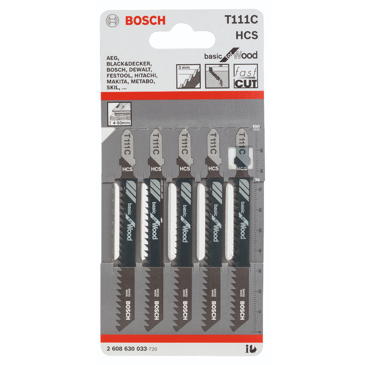 Bosch Jigsaw blade T 111 C Basic for Wood 2608630033