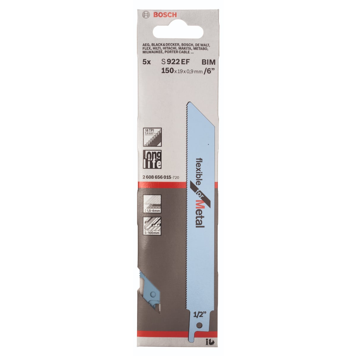 Bosch S922EF BIM Flexible for Metal 5Pack 2608656015