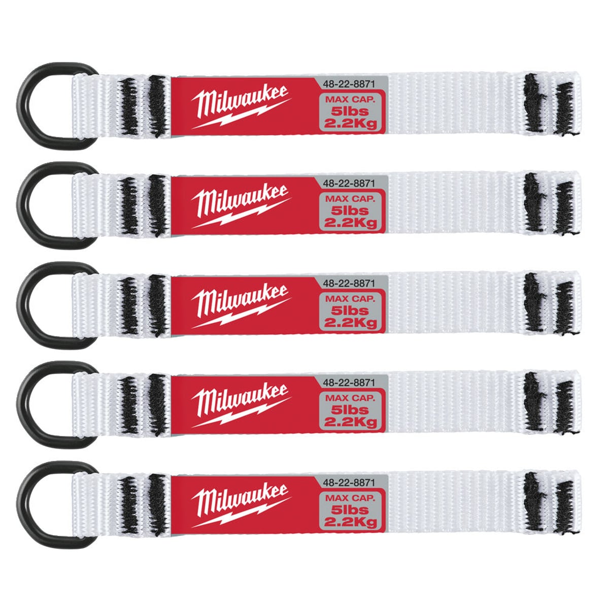 Milwaukee 5pc 2.25kg D-Ring Web Attachment