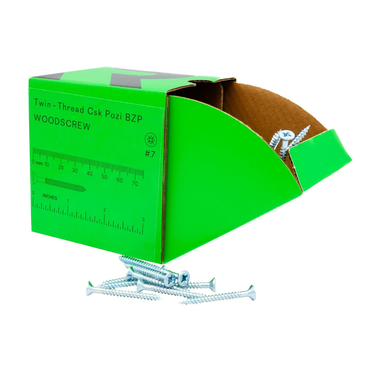 Rikä TWSR015 Woodscrew Twin-Thread CSK BZP 7 x 1 1/2in 200pk