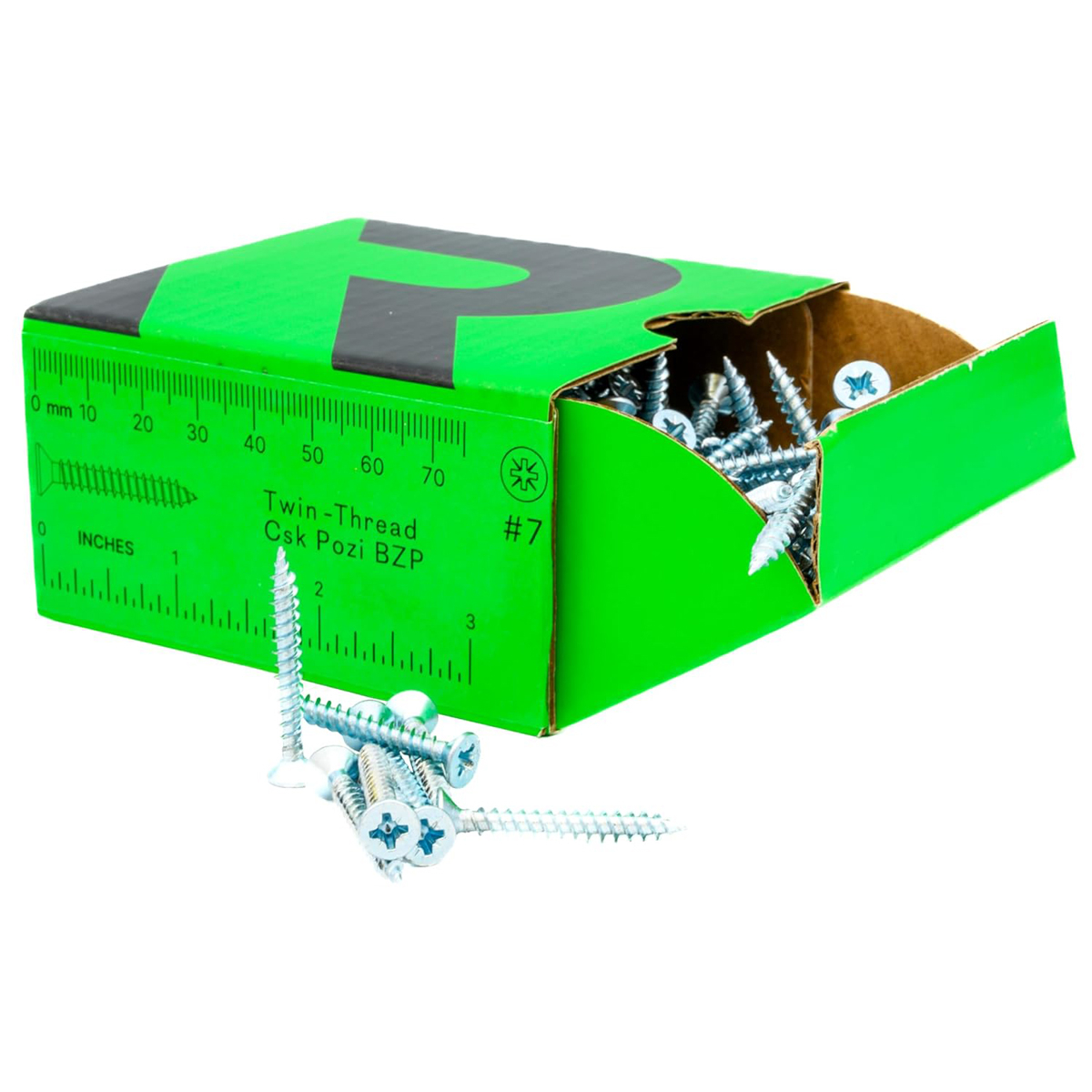 Rikä TWSR014 Woodscrew Twin-Thread CSK BZP 7 x 1 1/4in 200pk
