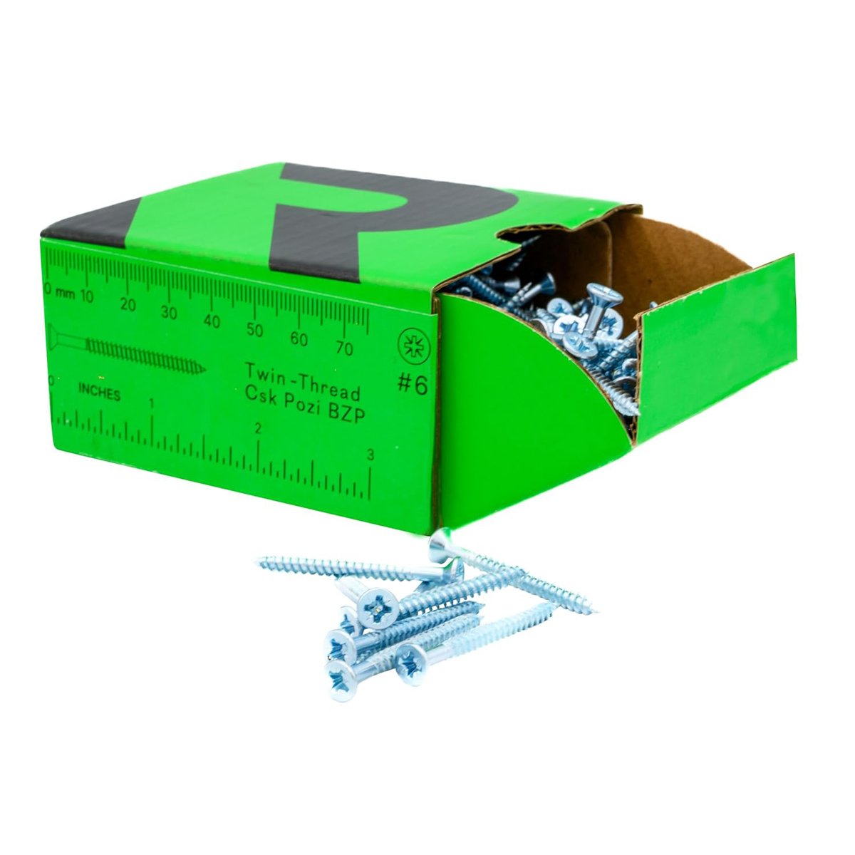 Rikä TWSR010 Woodscrew Twin-Thread CSK BZP 6 x 1 1/2in 200pk