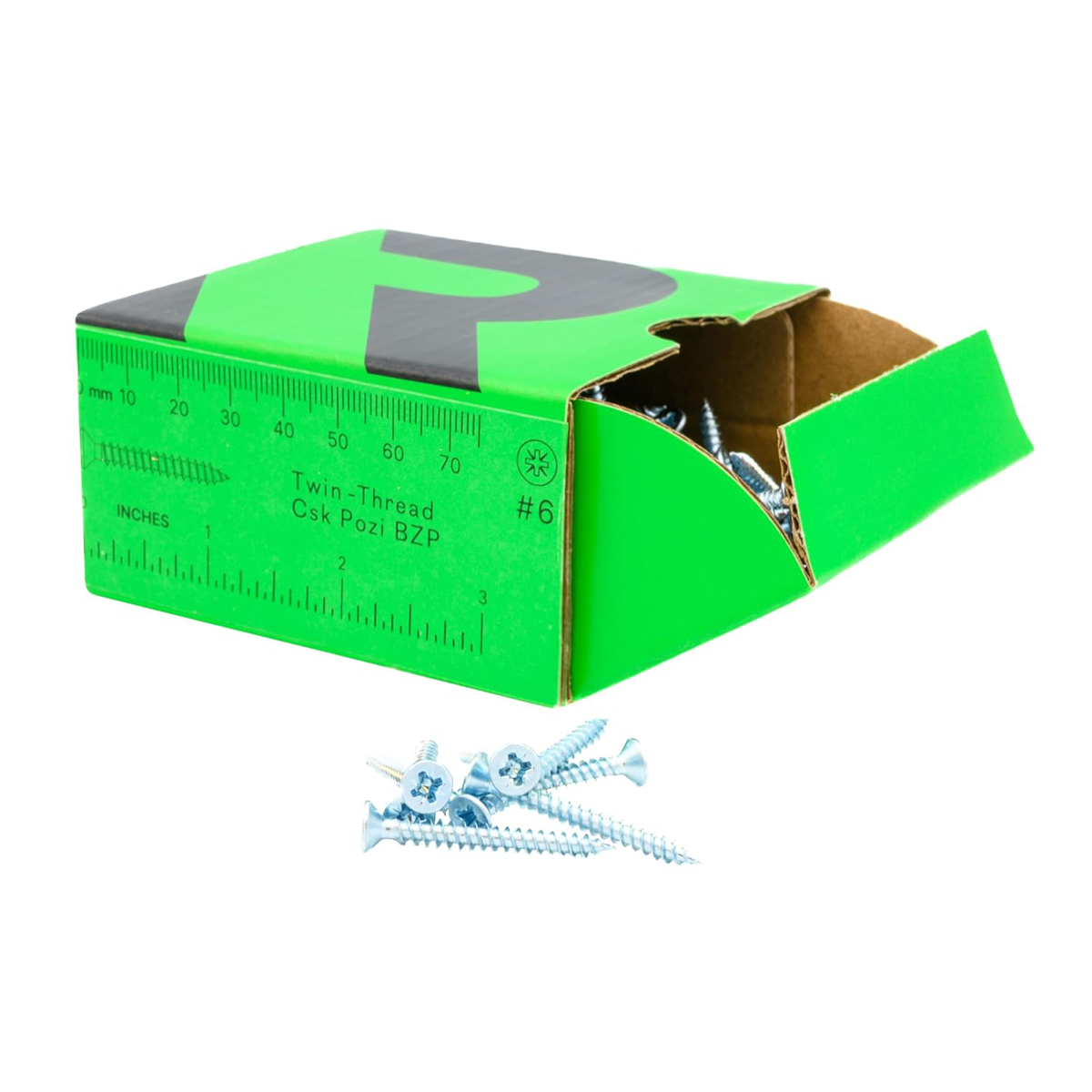Rikä TWSR009 Woodscrew Twin-Thread CSK BZP 6 x 1 1/4in 200pk