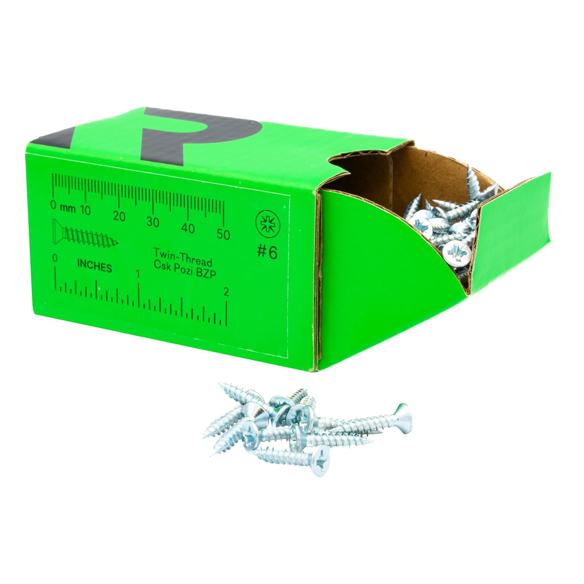 Rikä TWSR007 Woodscrew Twin-Thread CSK BZP 6 x 3/4in 200pk