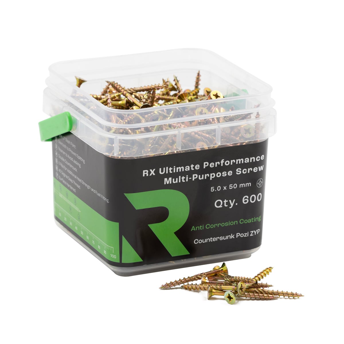 Rikä MPSRX021 5.0 x 50mm RX High Performance CSK Pozi Multi Purpose Screw 600pk