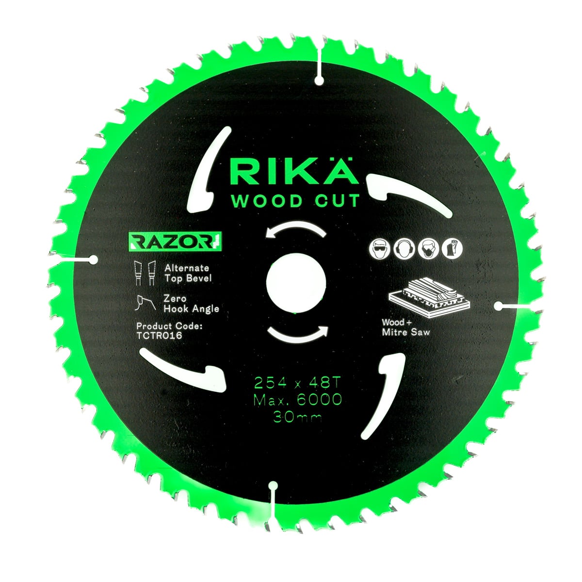 Rikä TCTR016 Razor Pro TCT Mitre Saw Blade 254mm × 48T × 30mm