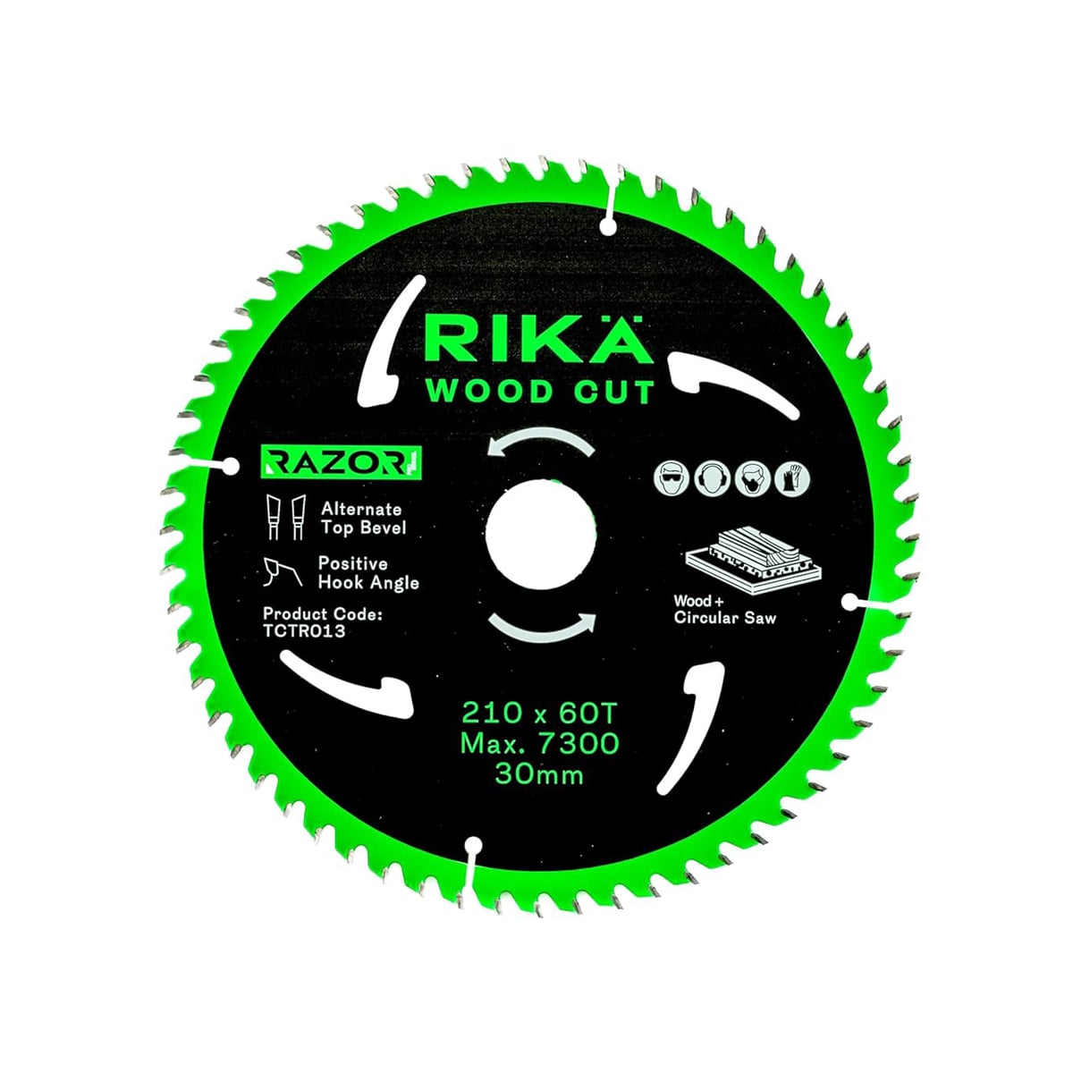 Rikä TCTR013 Razor Pro TCT Circular Saw Blade 210mm x 60T X 30mm