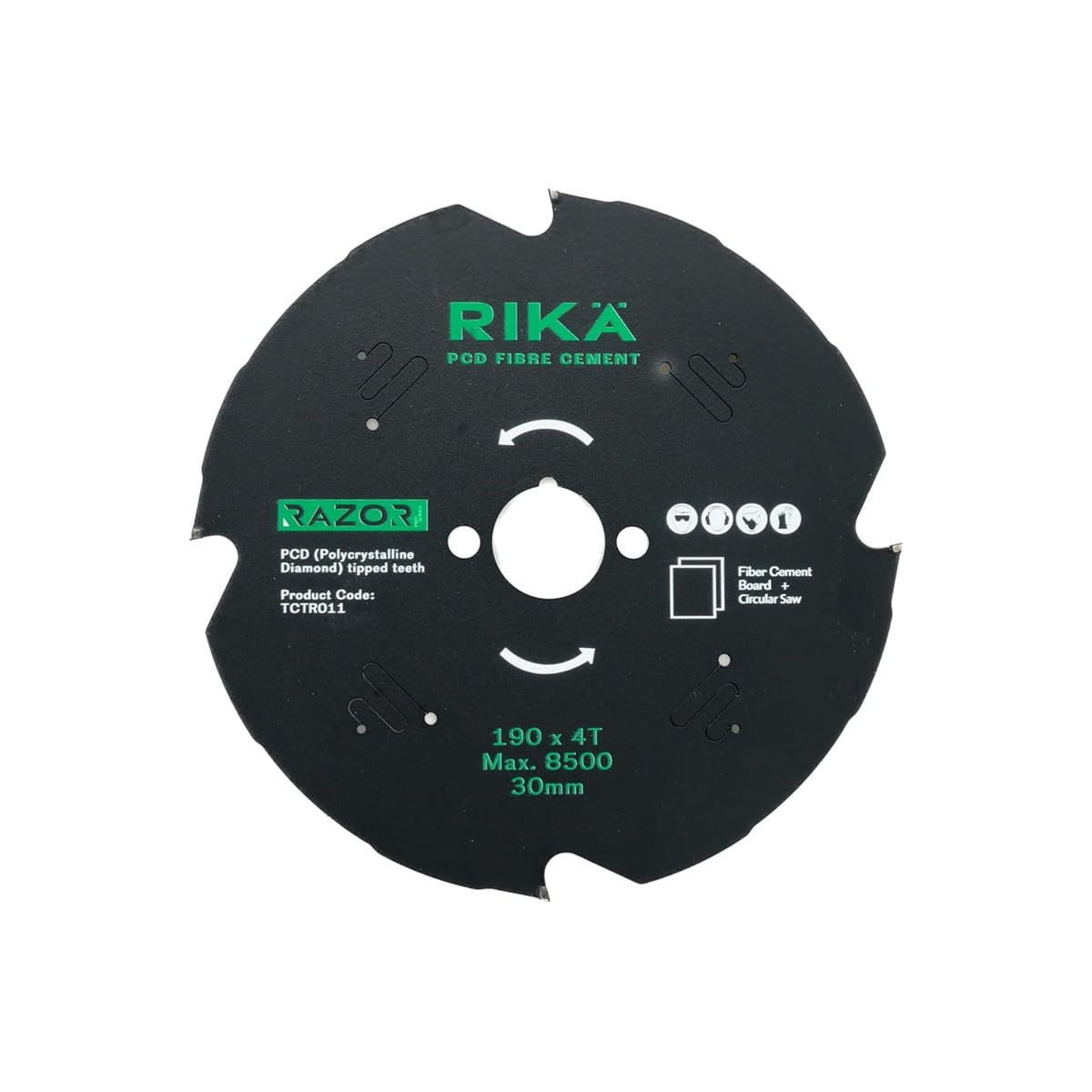 Rikä TCTR011 Razor Pro TCT Fibre Cement PCD Saw Blade 190 x 4T x 30mm