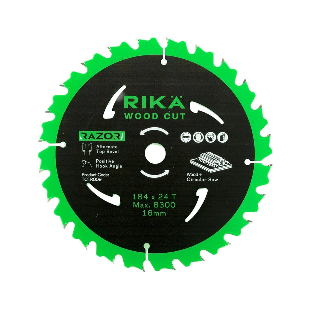 Rikä TCTR009 Razor Pro TCT Circular Saw Blade 184mm x 24T x 16mm
