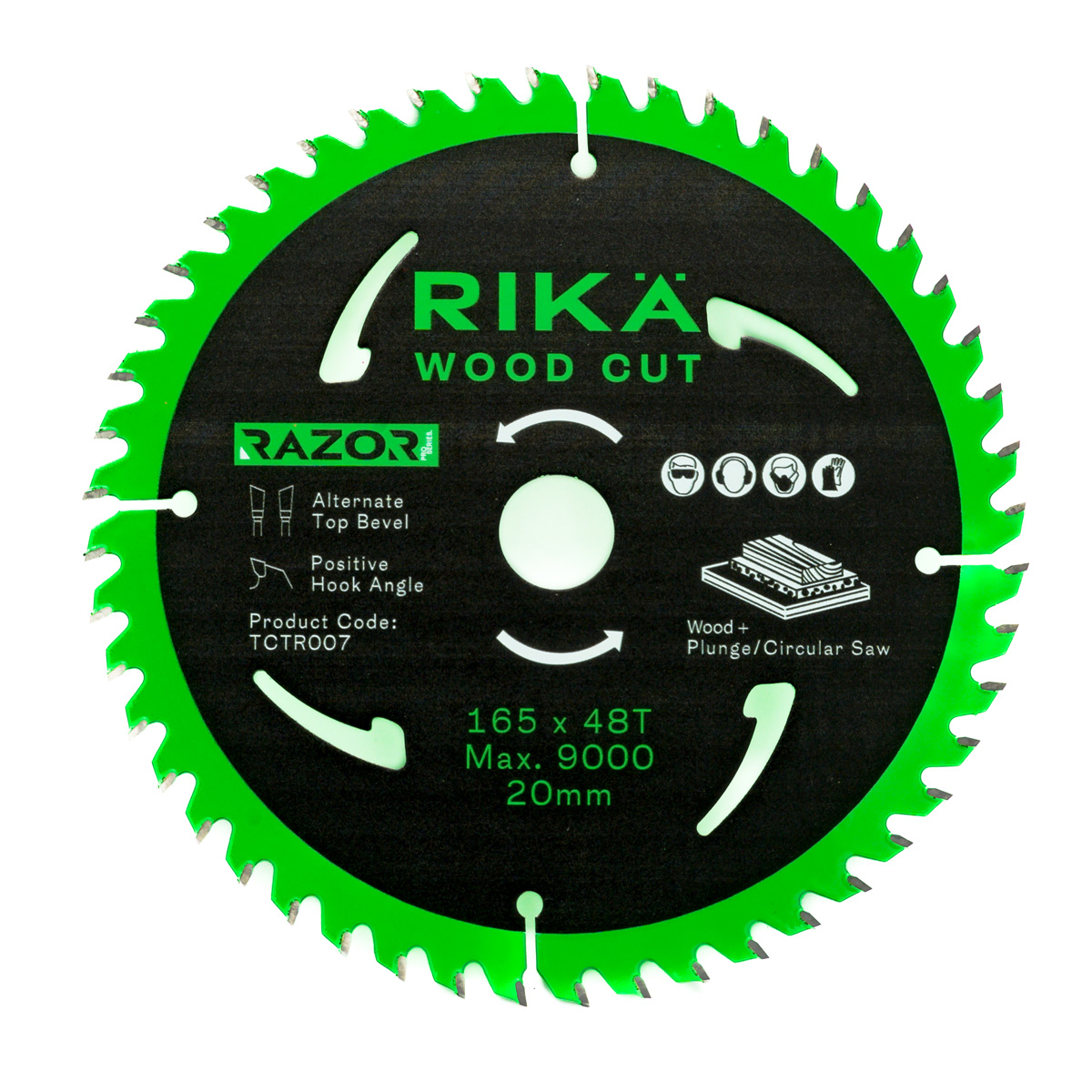 Rikä TCTR007 Razor Pro TCT Plunge Saw Blade 165mm x 48T x 20mm