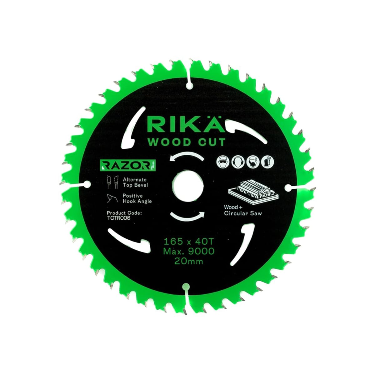 Rikä TCTR006 Razor Pro TCT Circular Saw Blade 165mm x 40T x 20mm