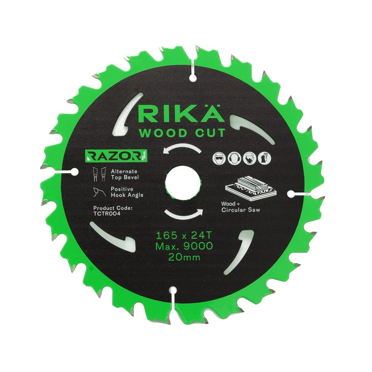 Rikä TCTR004 Razor Pro TCT Circular Saw Blade 165mm x 24T x 20mm
